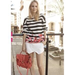 Anthropologie Postmark Linnea Striped Floral Tunic Top Small